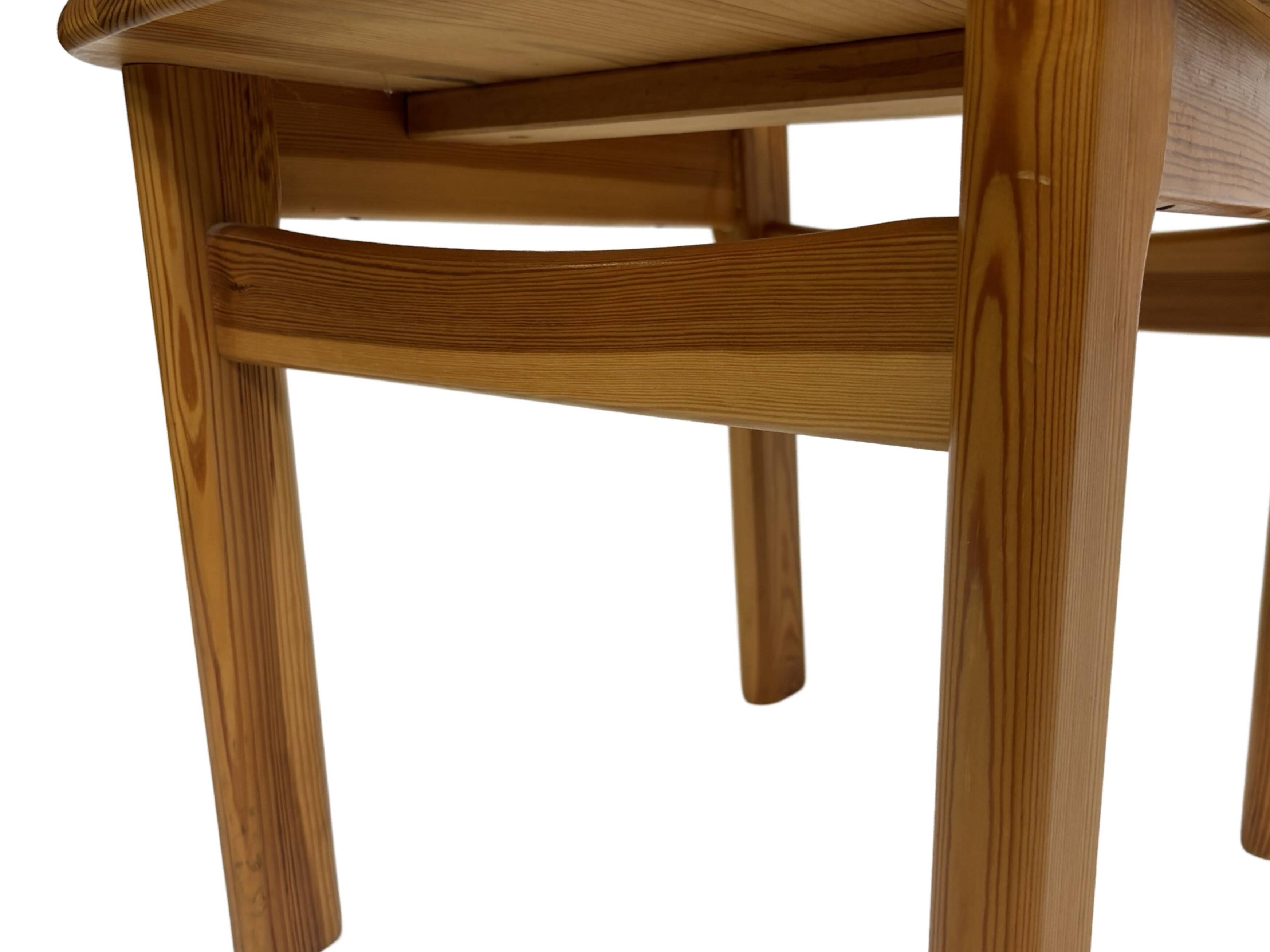 Vintage set of four pinewood chairs Rainer Daumiller minimalist design