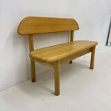 Vintage Danish Ansager mobler solid wooden bench , 1970s