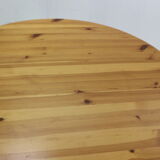 Round Solid Pinewood Dinning Table, 1970's Denmark