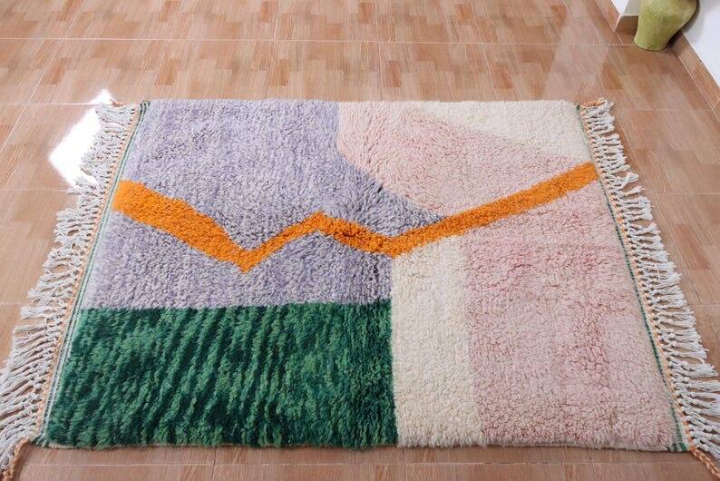Handmade pure natural wool rug size