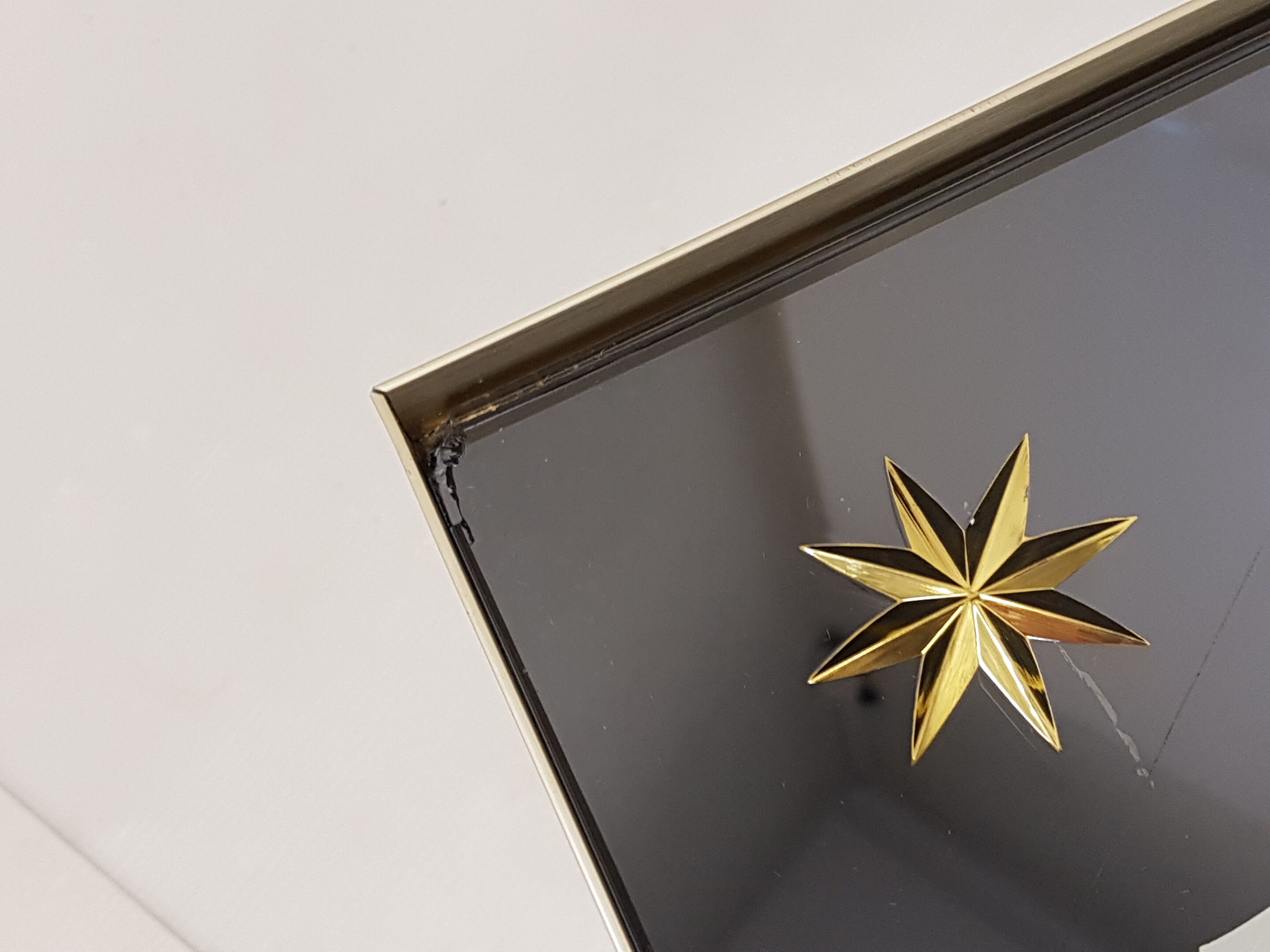 Golden aluminum coffee table 1960