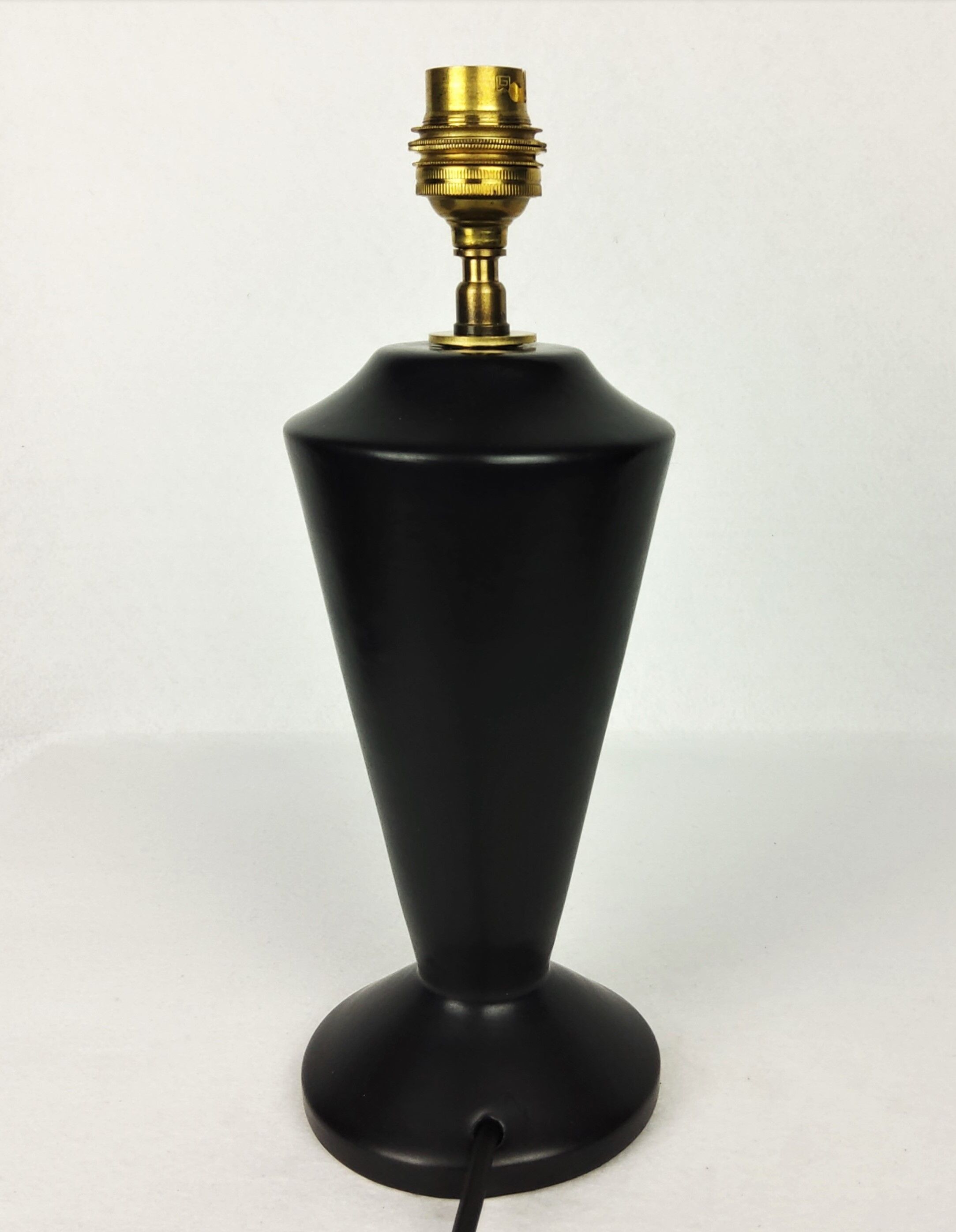 Vintage black ceramic lamp 1950