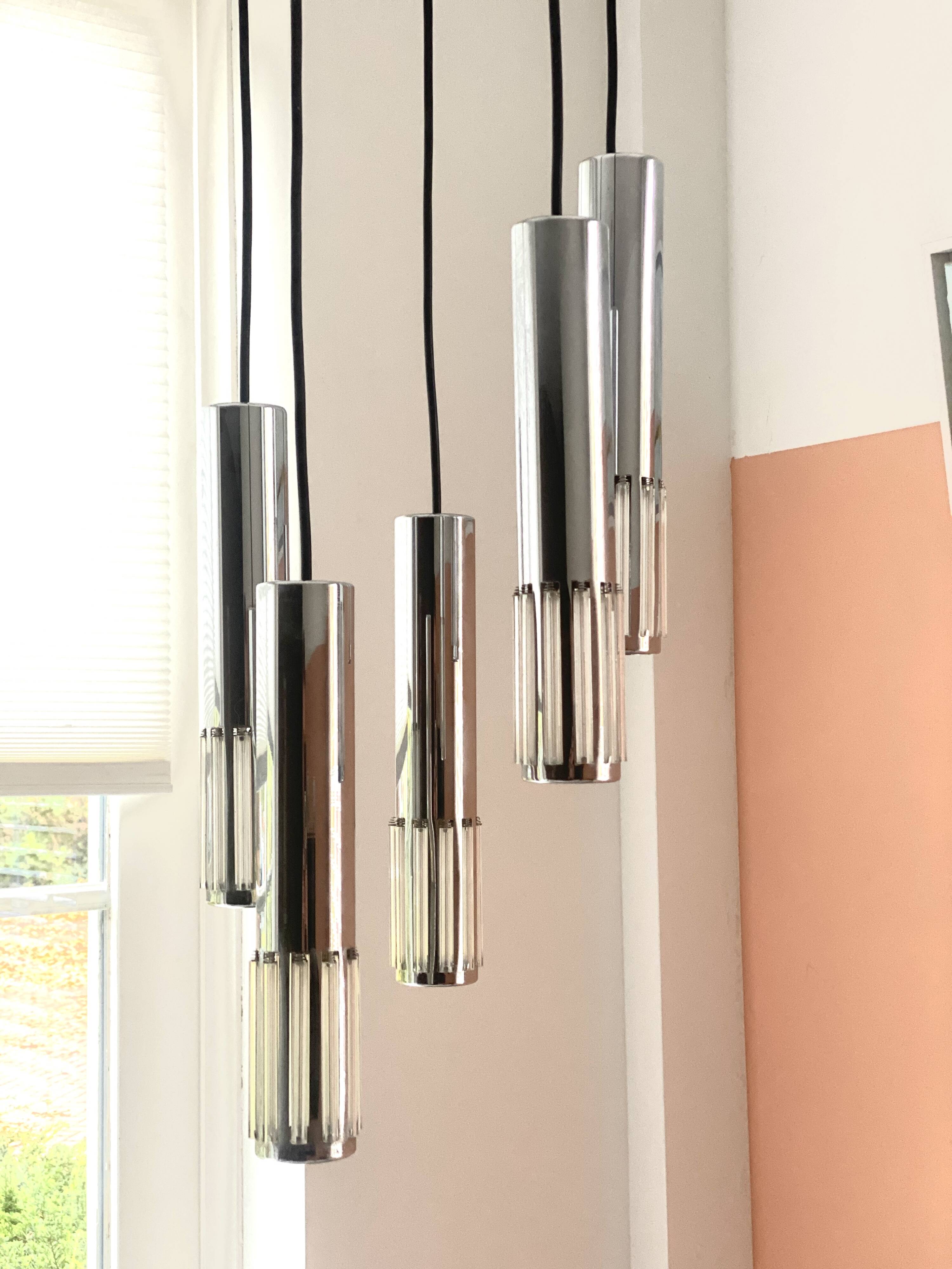 Vintage waterfall pendant lamp by Schmal & Schulz