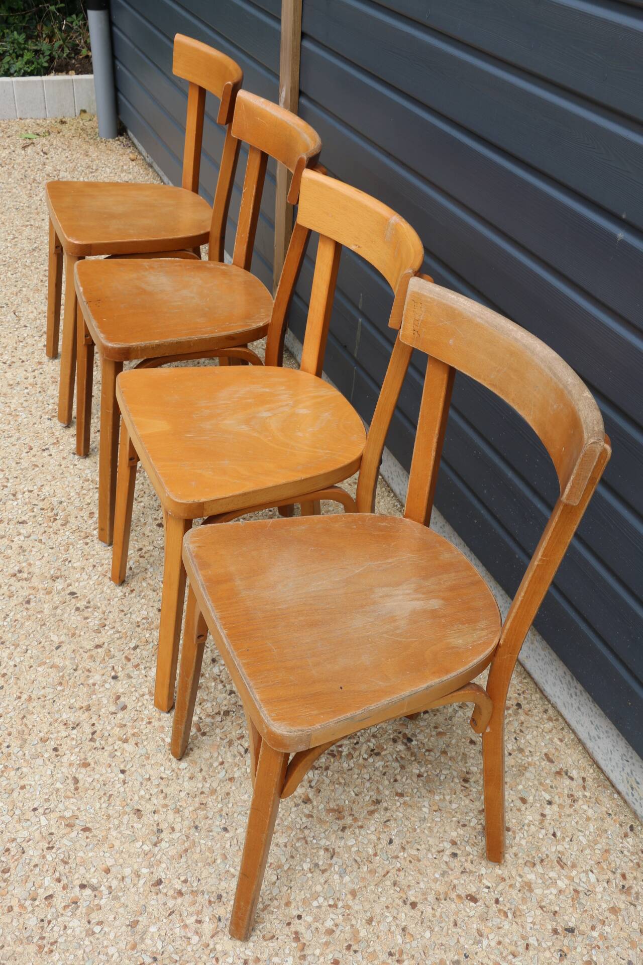 10 BAUMANN chairs N°18 light beech