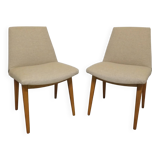 Pair of cocktail chairs in beech, Eastern Europe circa 1960.