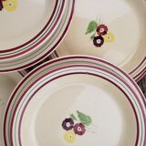 Service 12 assiettes - Gien, modèle Primevères