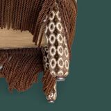 Fauteuil crapaud vintage en velours chocolat