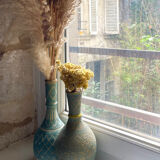 Vases vintage, anciens fait à la main, bleu