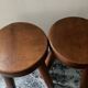 Pair of farmhouse stools in solid oak