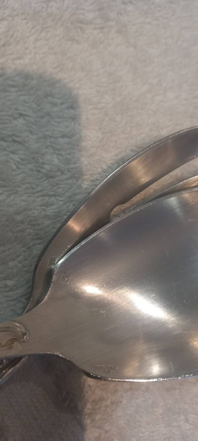 2-piece silver-plated salad set, Ercuis LXV 29, 25.7cm