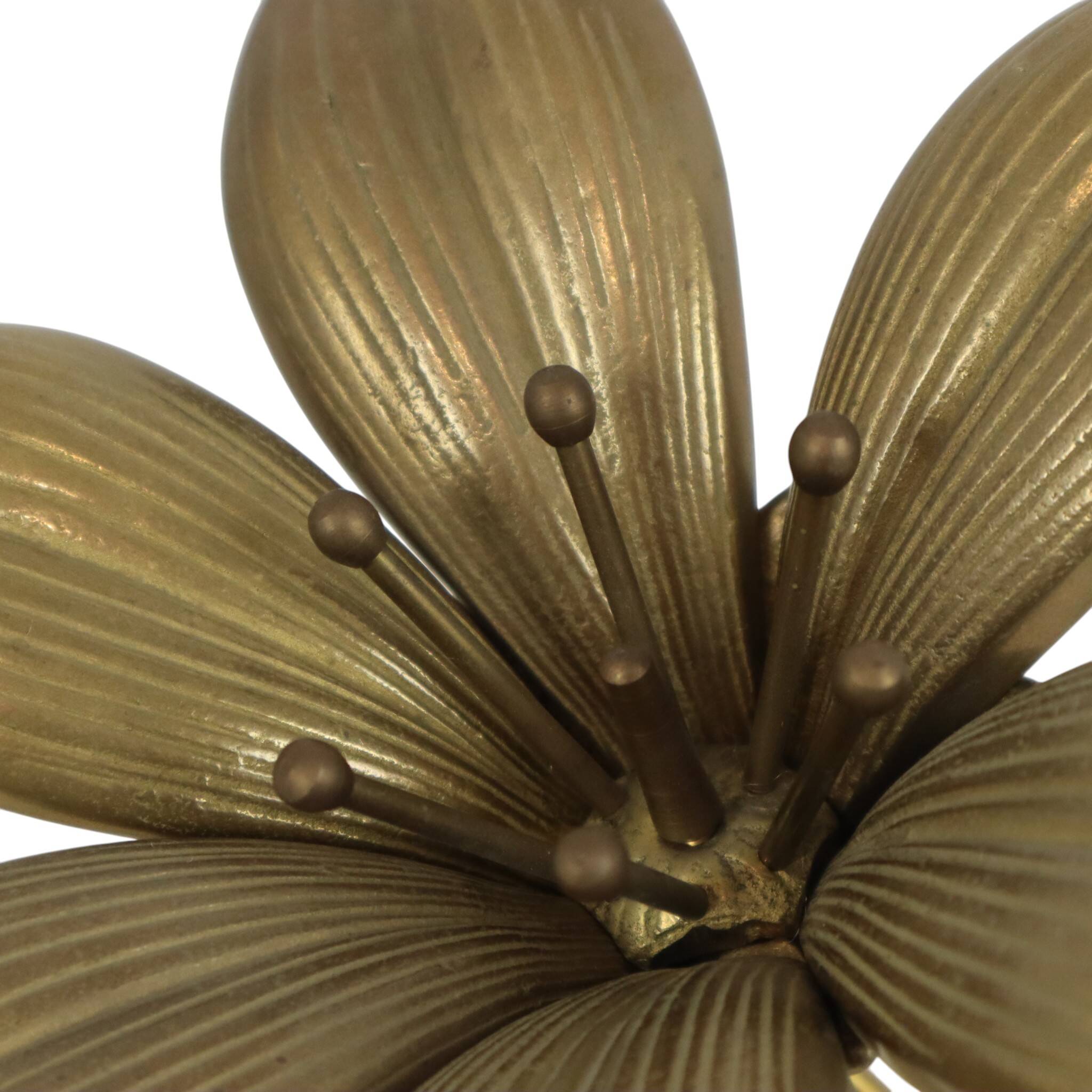 Mid-Century Brass Lily Flower Sculpture Figurine Ashtray