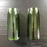 Paire de soliflores vert bouteille
