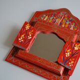 Miroir à décor peint de miniatures persanes