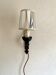 Wrought iron wall light, new fabric cabie, mirror lampshade