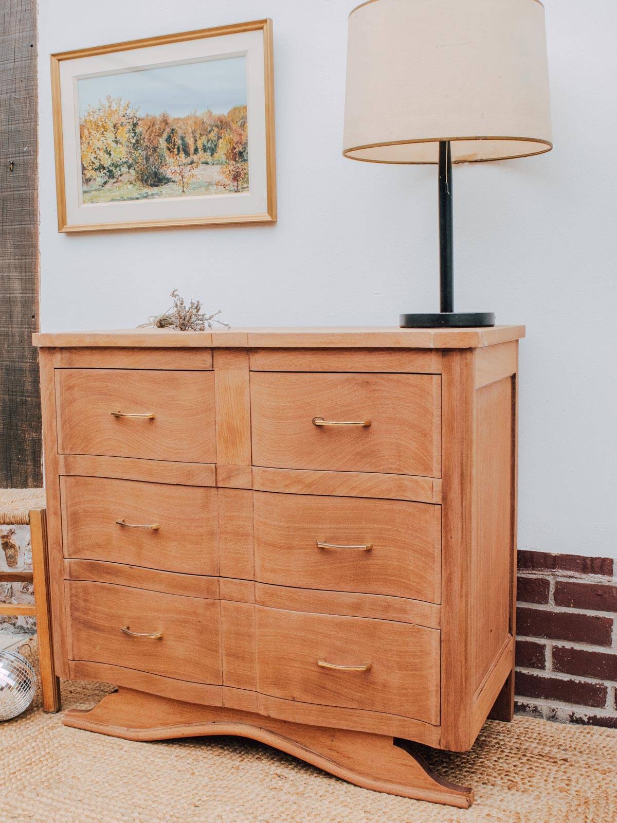 1950s chest of drawers with mustache feet