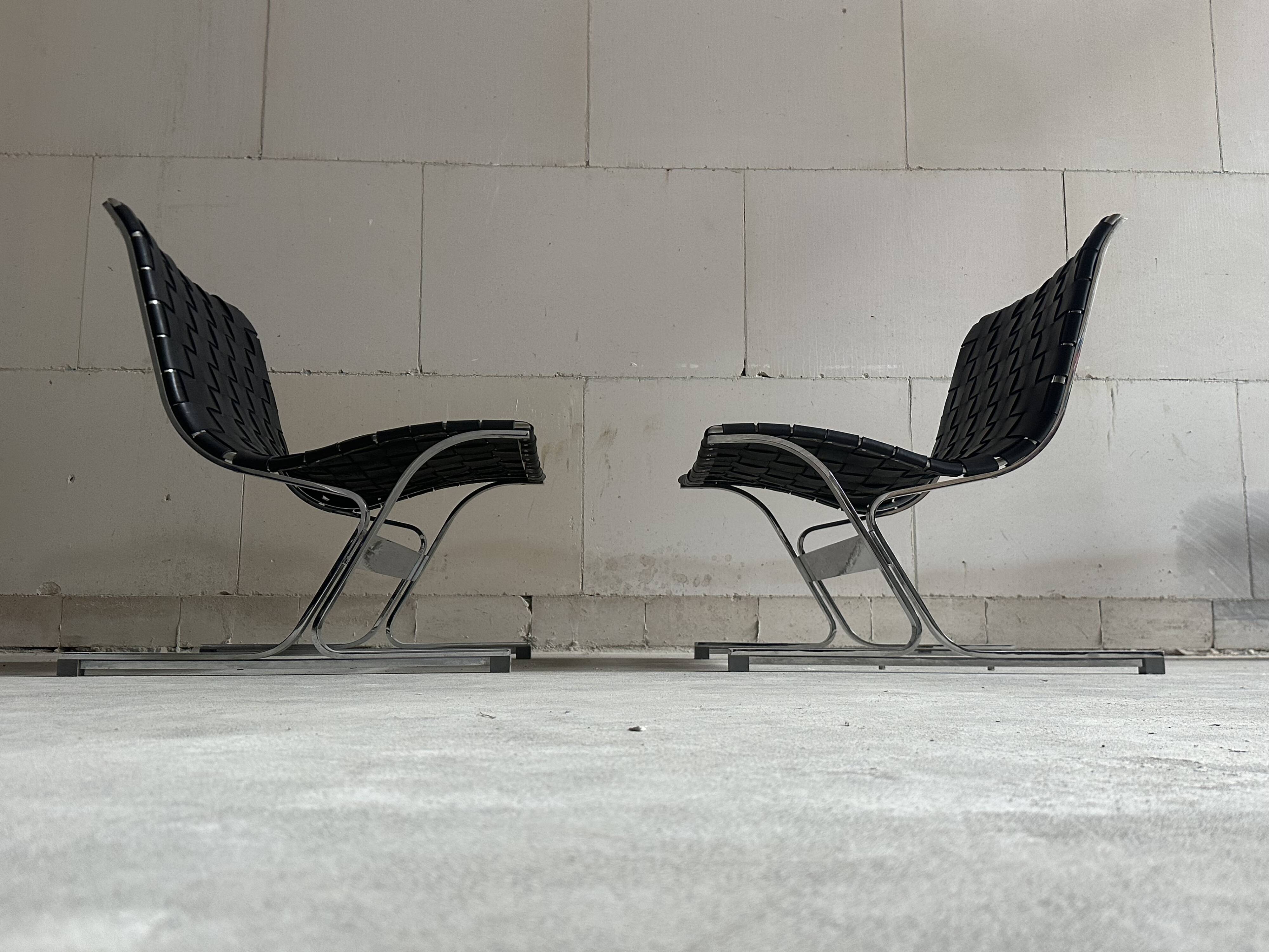 PLR1 Luar lounge chairs by Ross Littell for ICF De Padova Italy 1960s