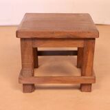 Table de chevet d’atelier en teck birman