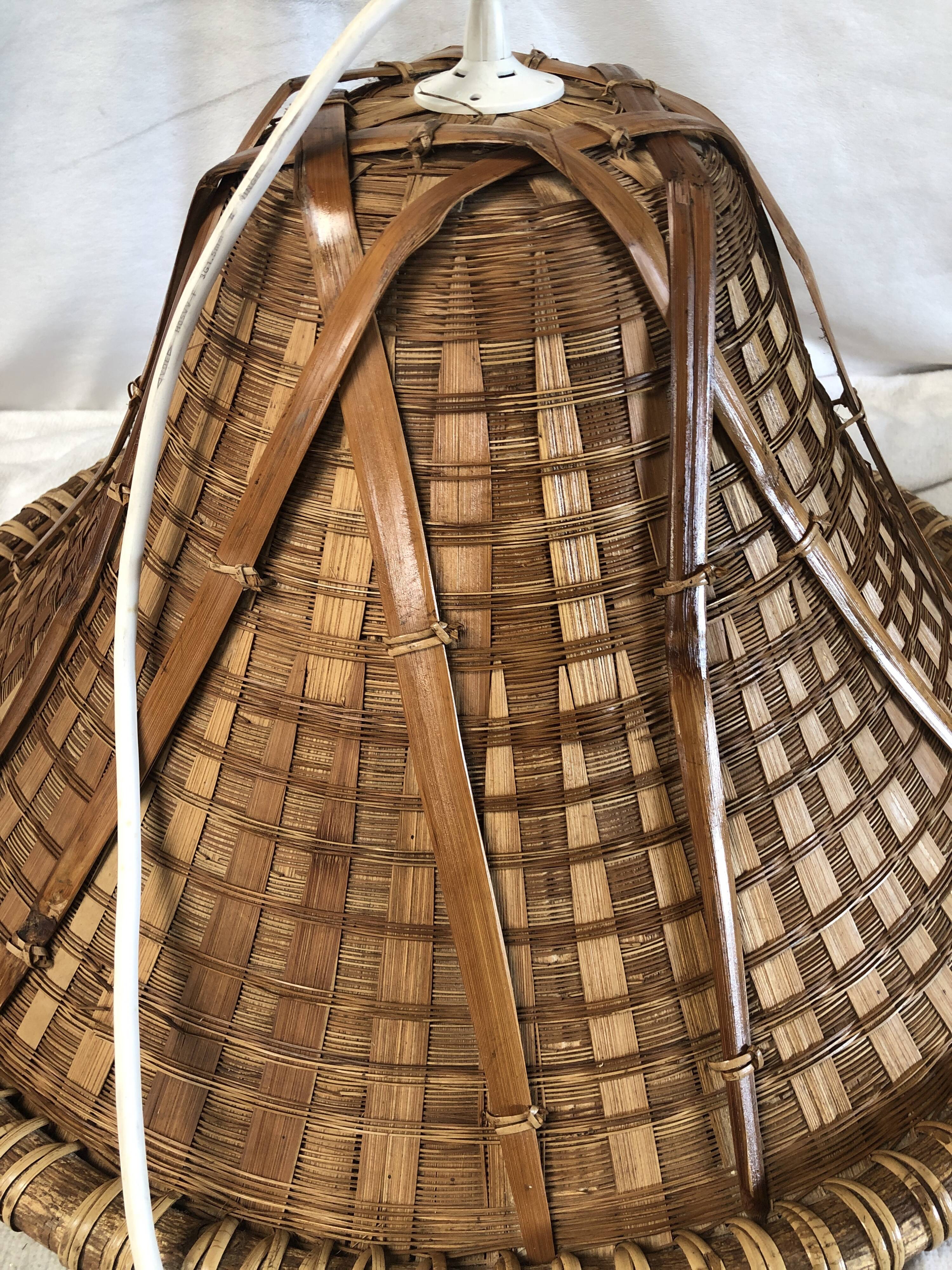 Bhv product: large chandelier in vintage rattan