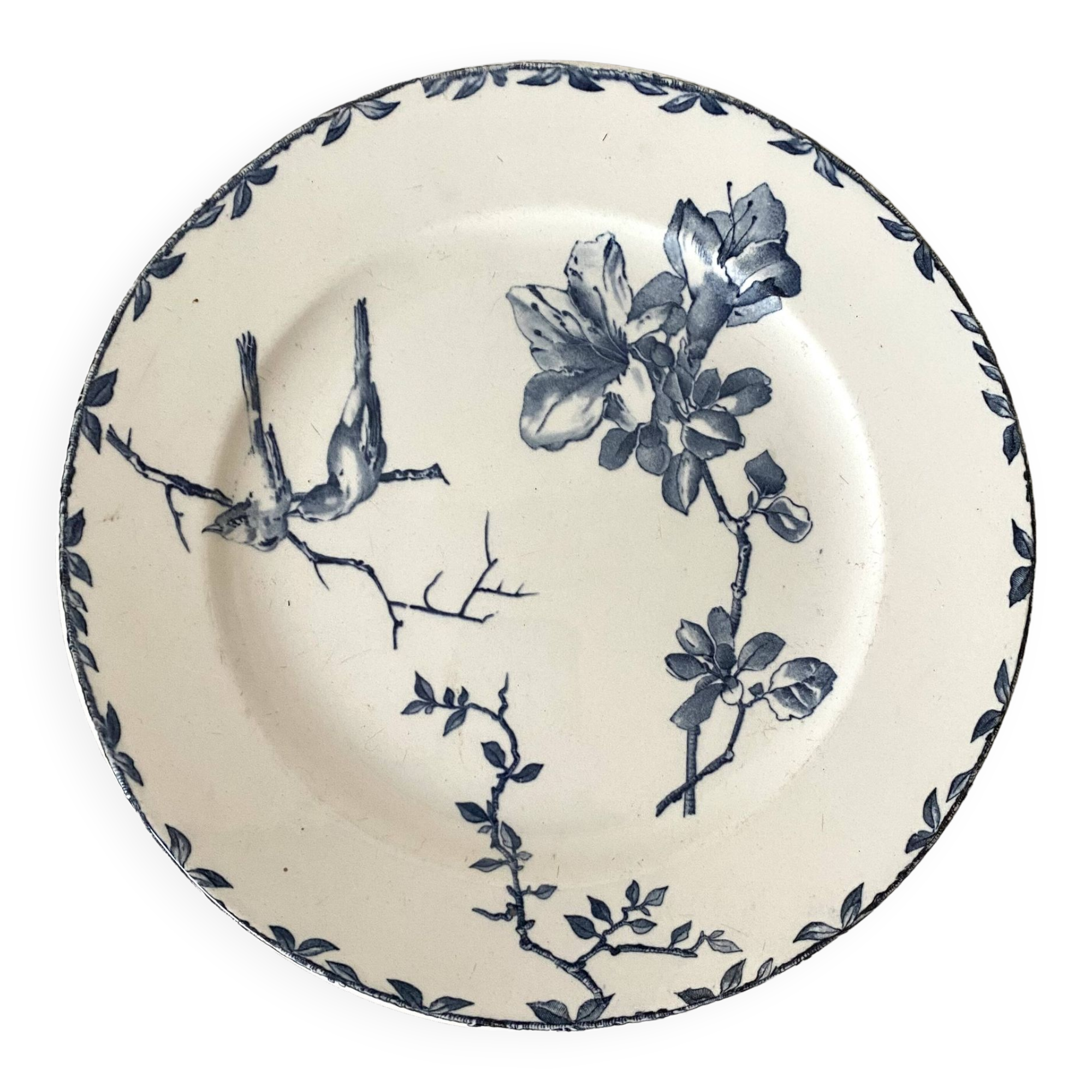 Earthenware compotier, oxford blue, hb & cie choisy le roi