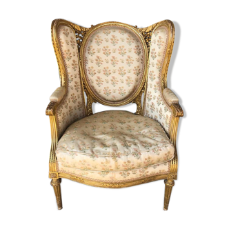 Bergère armchair in gilded wood style Louis XVI era Napoleon III