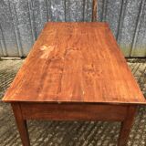 Poplar wood table with 2 front drawers from the Reconstruction period.
