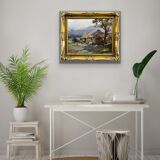 William Pratt 1855-1936.Crofters Scottish Highlands 1929 Oil On Canvas. Framed