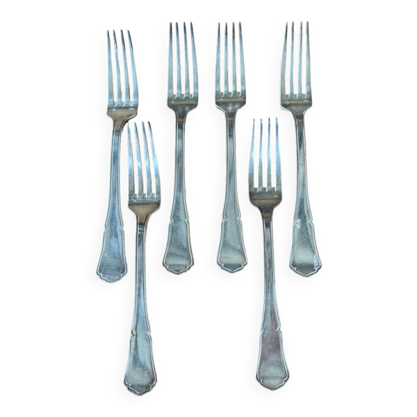 Ensemble de 6 fourchettes métal argenté Apollo