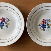 6 antique deep plates in earthenware from Saint-Amand (Nord)