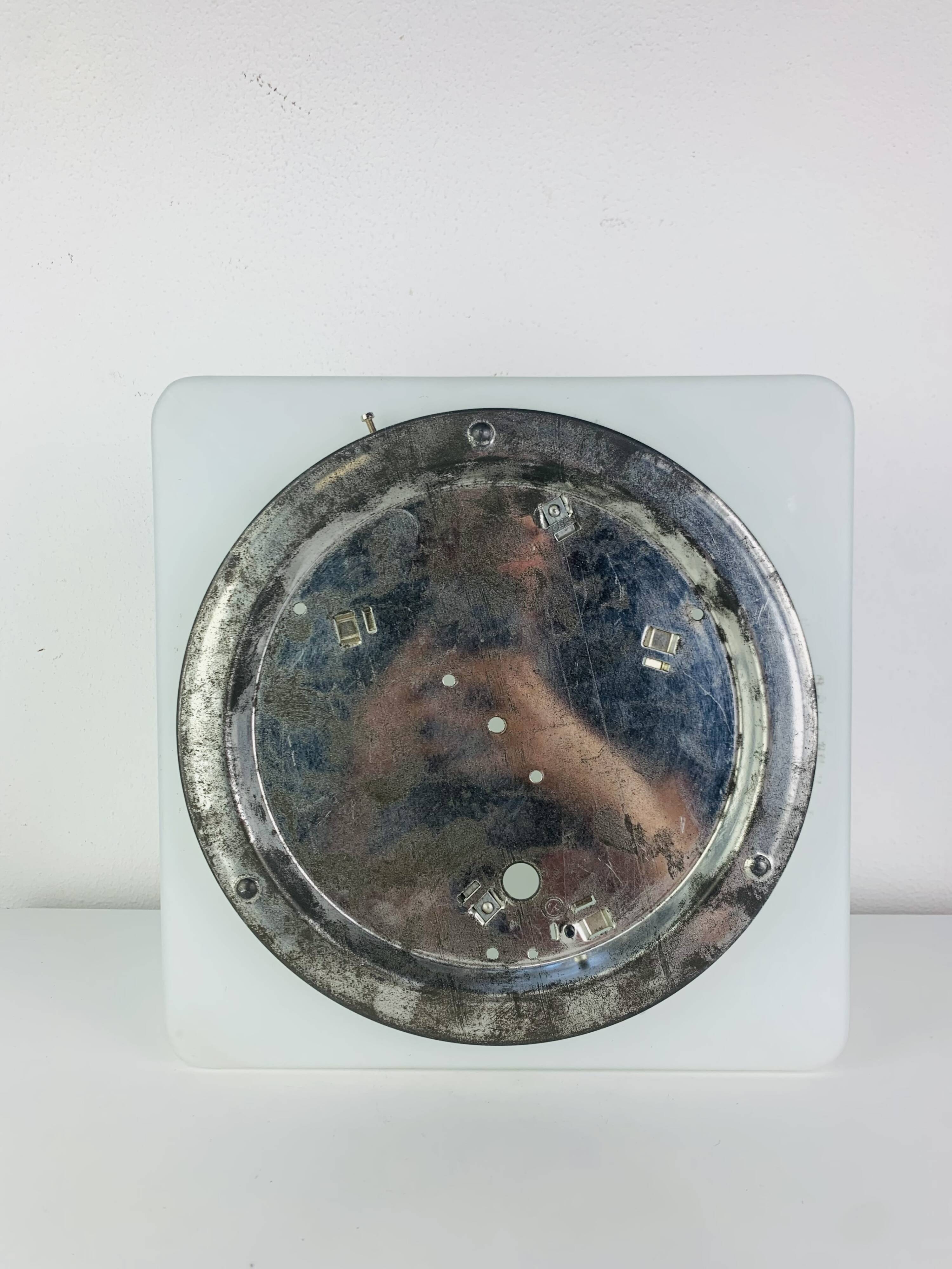 XL square opaline wall light, 1960s, vintage, ceiling light