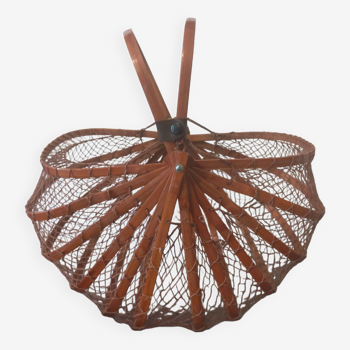 Wicker basket old bamboo 60s/70s