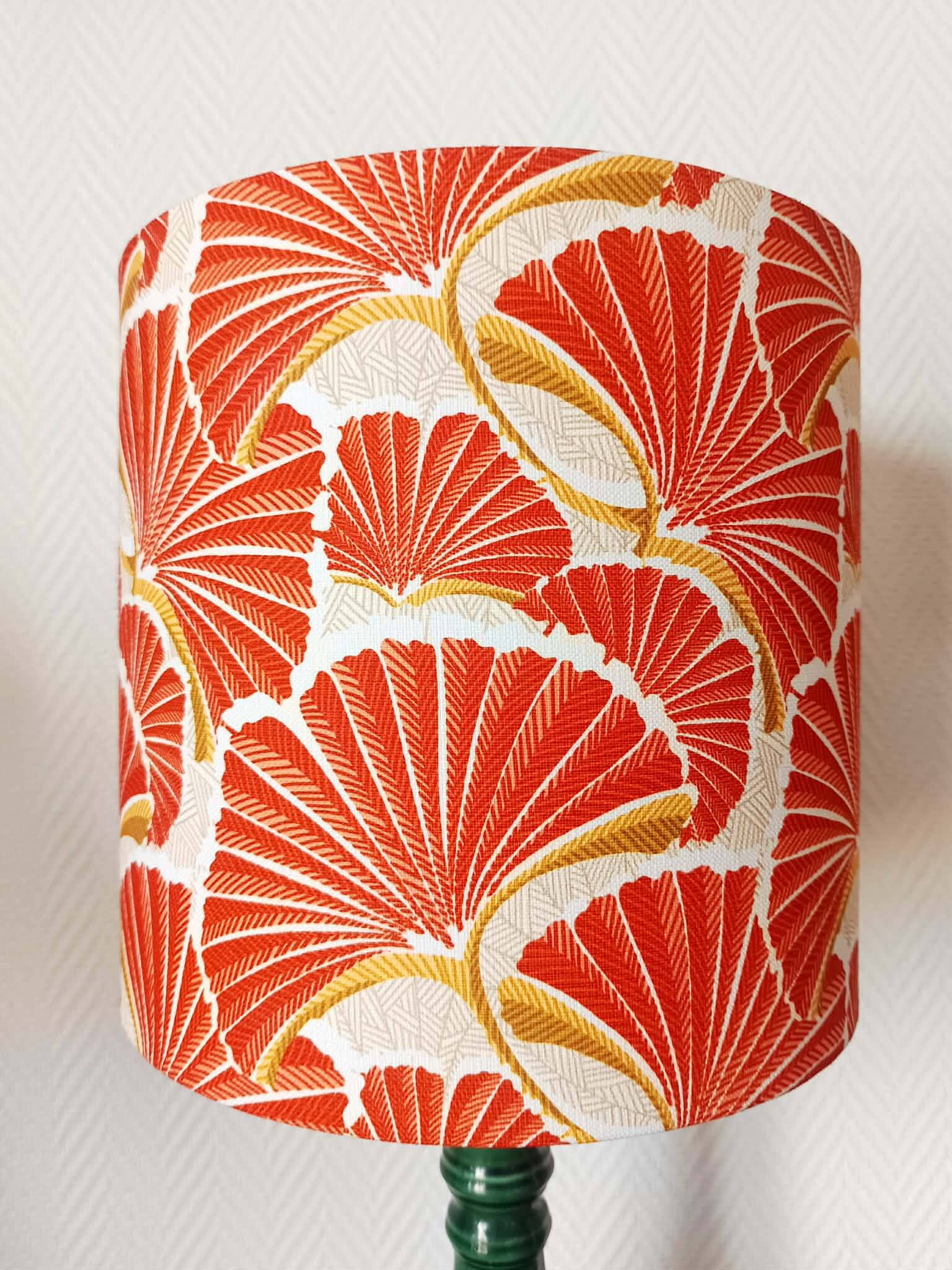 Vintage green ceramic lamp with custom shade