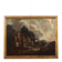 Old painting of landscape and figures, oil on canvas, 18th century.