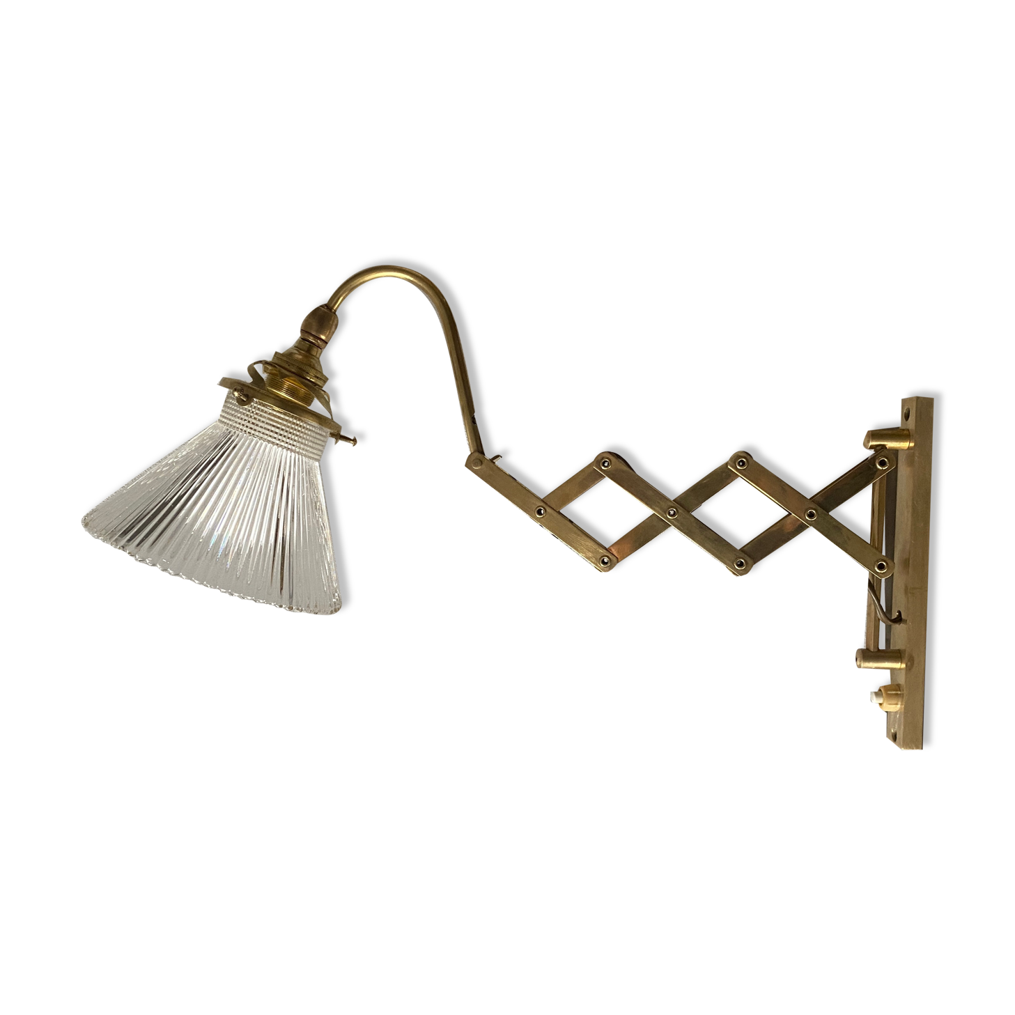 Old vintage brass accordion lamp