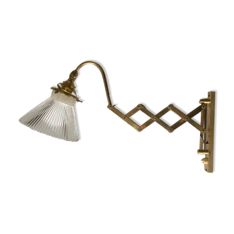 Old vintage brass accordion lamp