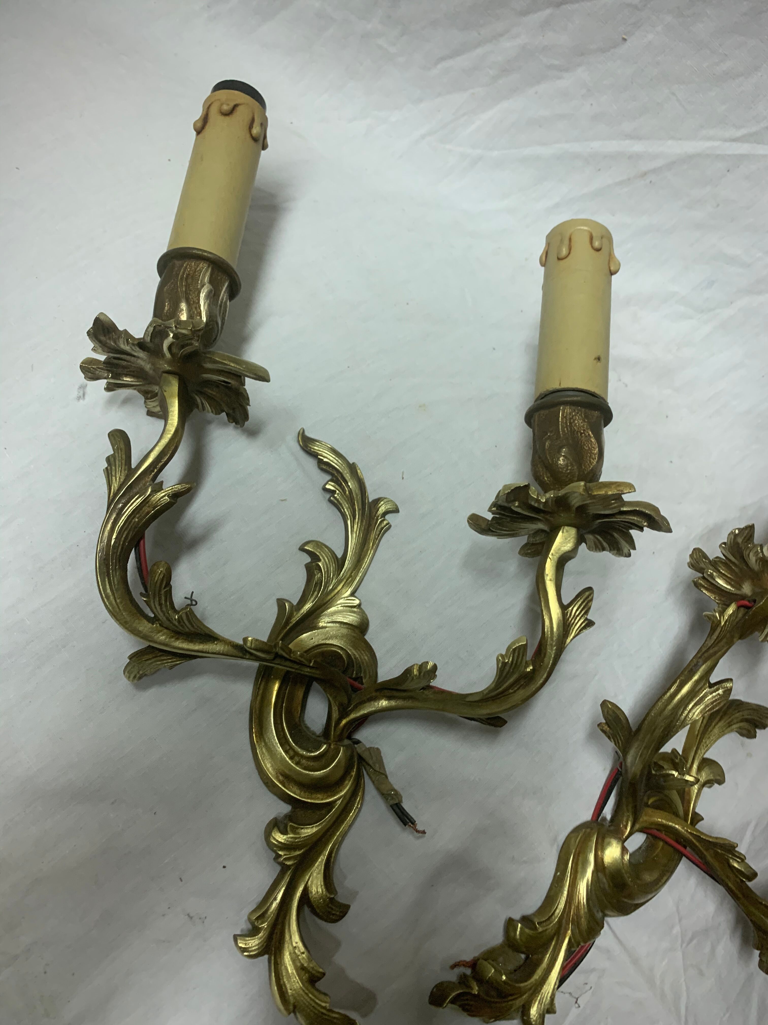 Pair of bronze sconces Louis XV