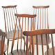 Set of eight vintage Ercol elm & beech Goldsmiths dining chairs mid century