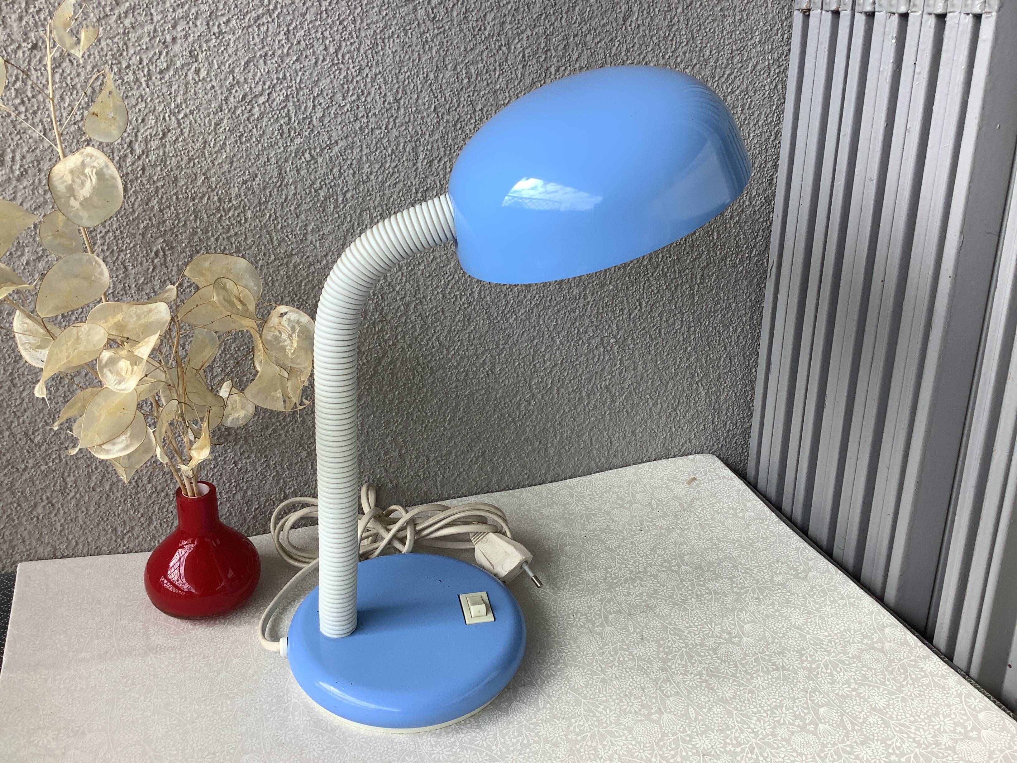 Bauhaus style sky blue space age design lamp