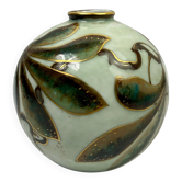 Camille Tharaud, Limoges, round porcelain vase, hand-decorated.