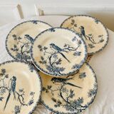 Antique opaque porcelain plates from Gien, Provençal model