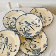 Antique opaque porcelain plates from Gien, Provençal model