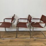 Set of 3 MG5 Grassi style armchairs from the 70s