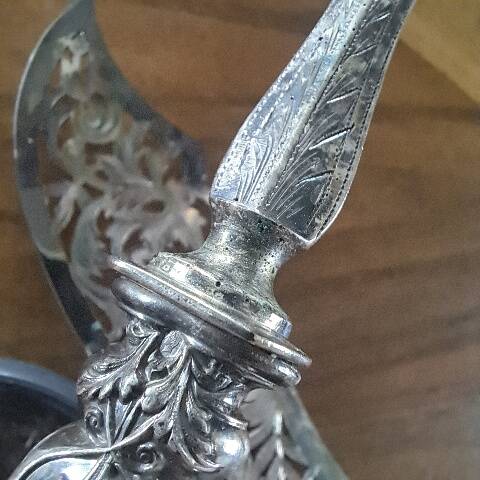 Couverts de service à poissons en argent massif 950°/°°