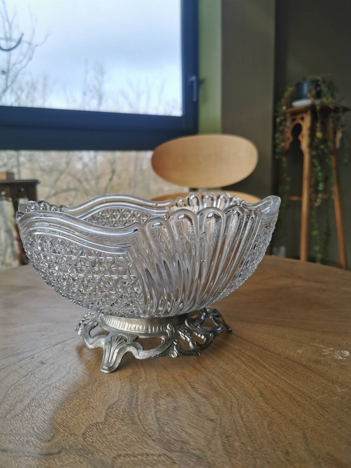 Val Saint Lambert crystal salad bowl