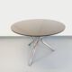 Vintage dining table in smoked glass plexiglass and chrome metal.