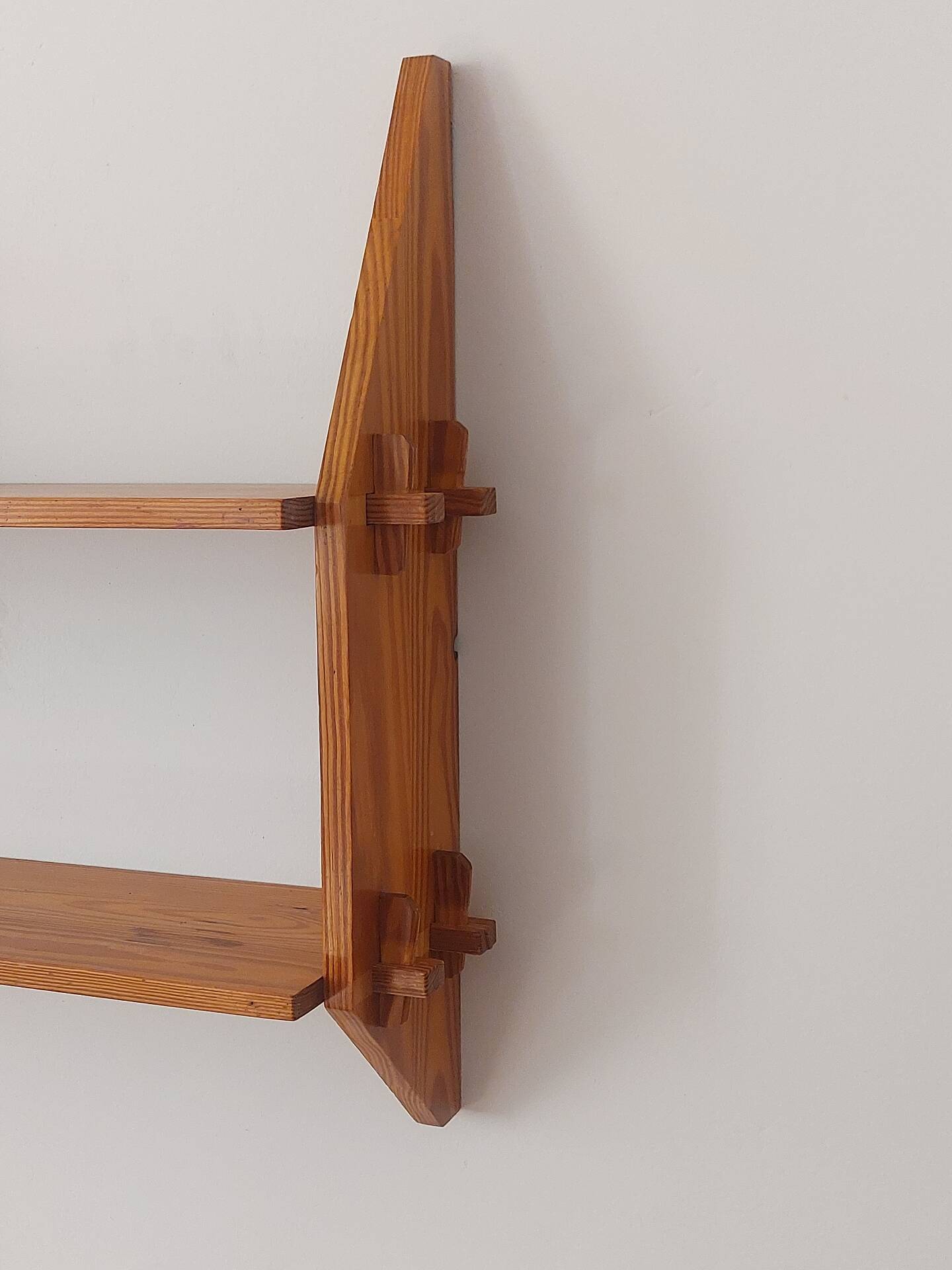 Vintage mid century brutalist pinecwall shelf