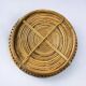 Circular rattan and brass basket, Italy, 1970