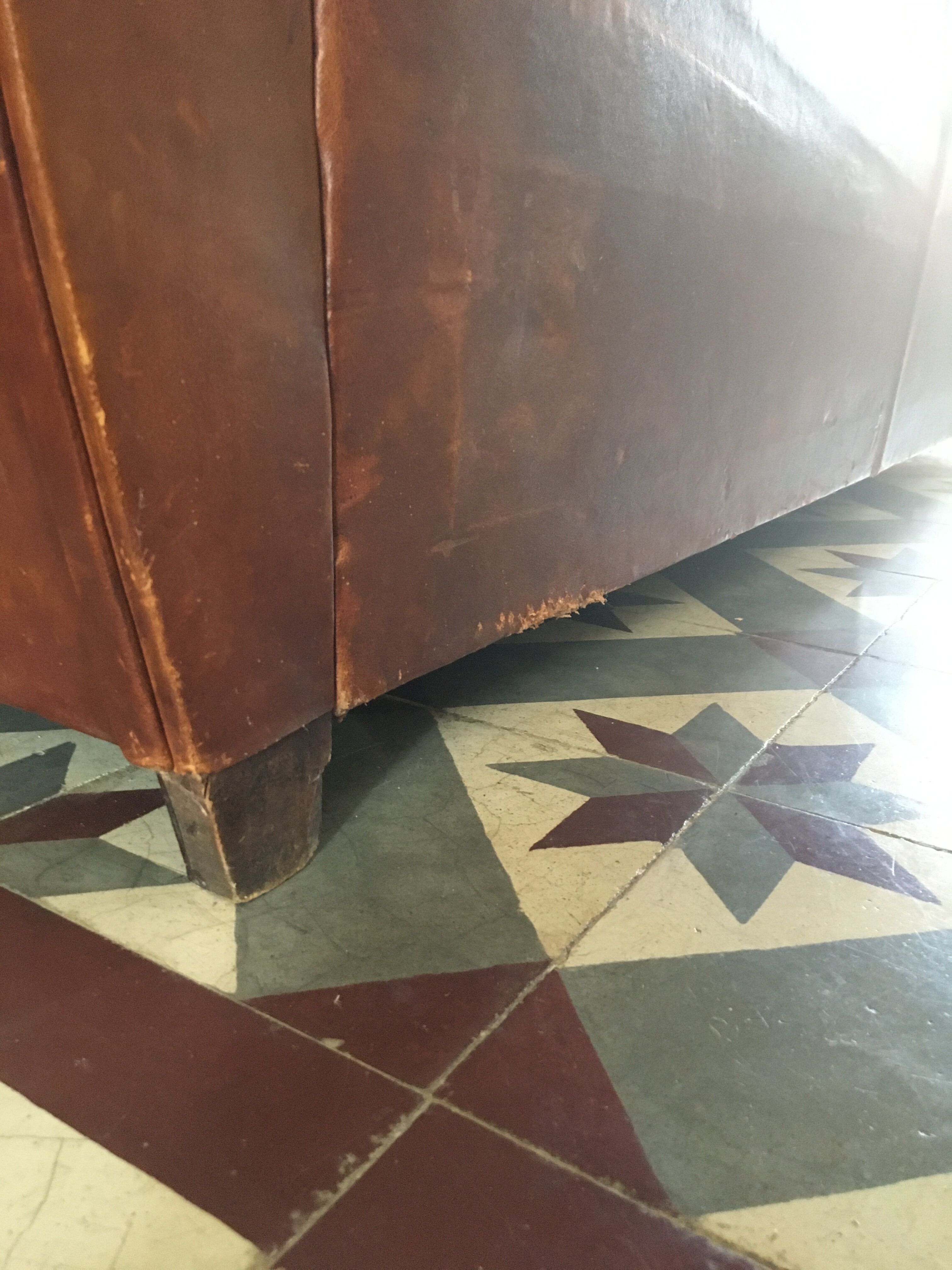 Leather club sofa 30s