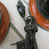 Pair of lamp Signed G - Lanvin lacquered wood Vintage 1950/ 60s