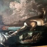 Scène De Chasse - Tableau Ancien Ecole Flamande Du 17ème Siècle