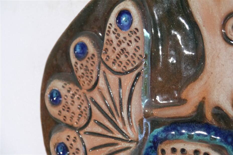Ceramic wall plaque suede 1960